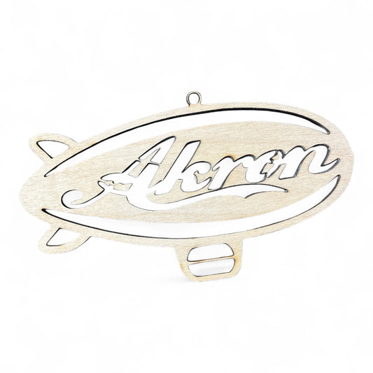 Akron Blimp Wooden Cut Out Ornament