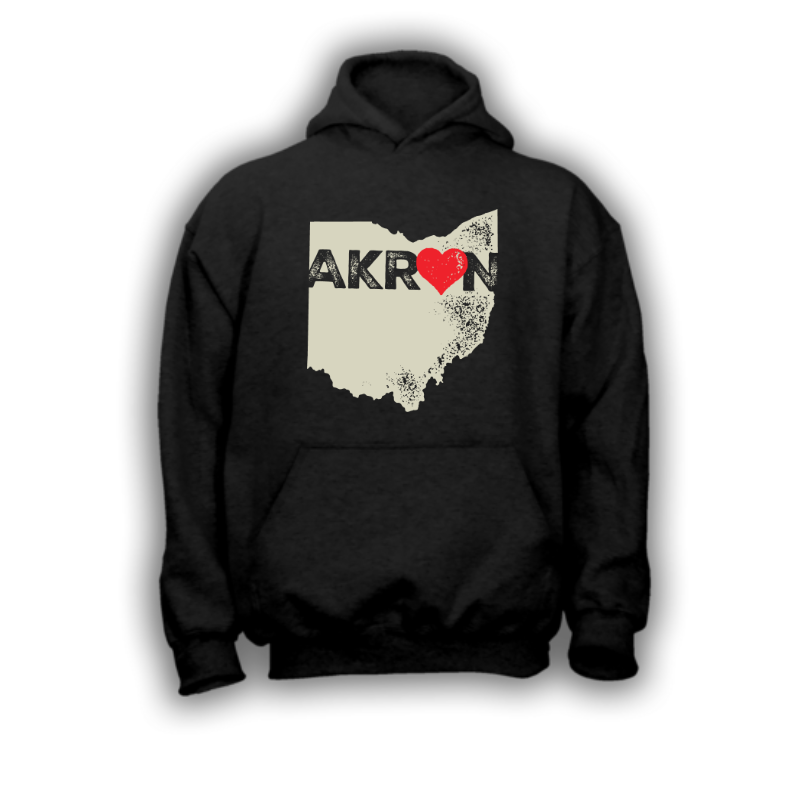 Akron Heart Pullover Hoodie