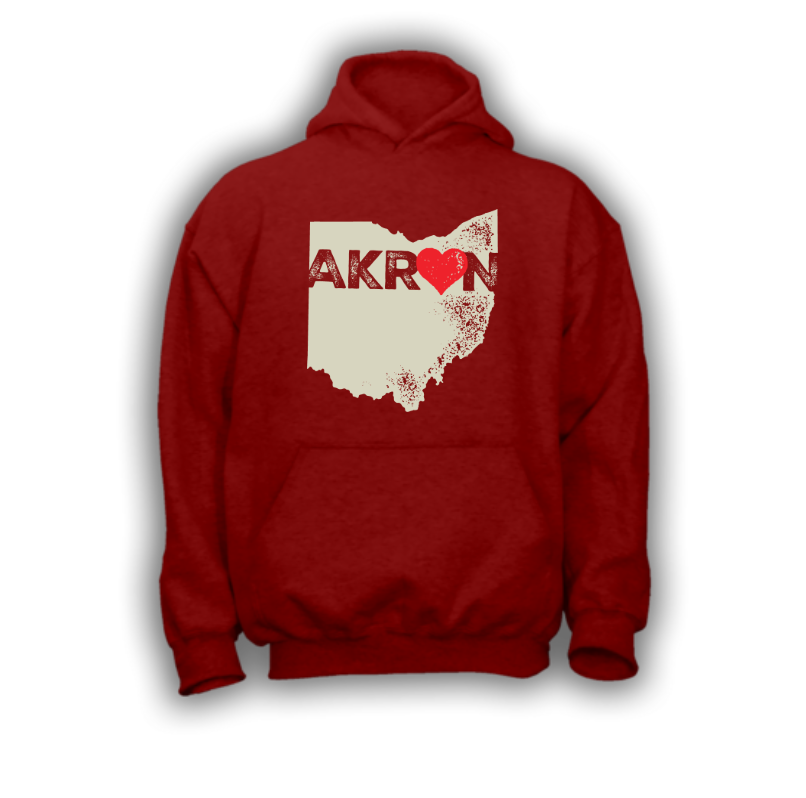 Akron Heart Pullover Hoodie