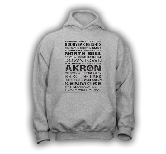 Akron Neighborhoods Pullover Hoodie (graphite)