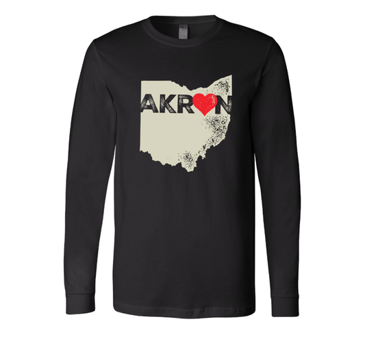 Akron Heart Long Sleeve T-Shirt