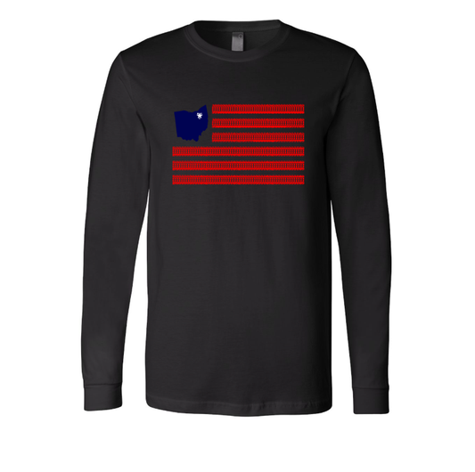 Rubber City Clothing Flag Long Sleeve T-Shirt
