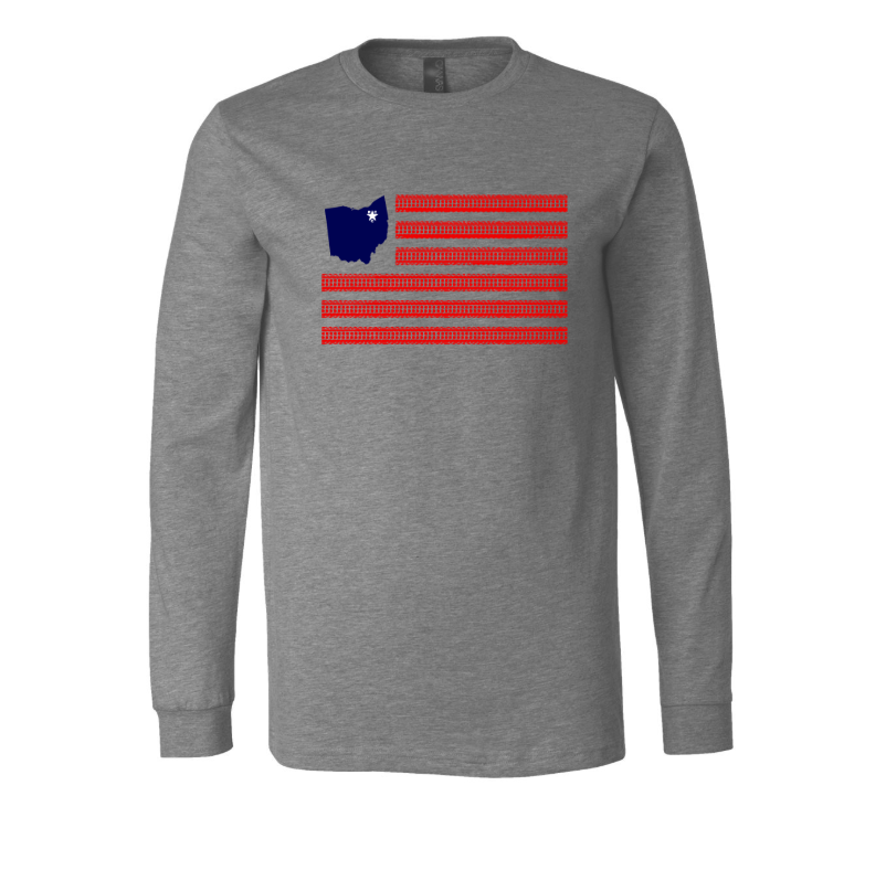 Rubber City Clothing Flag Long Sleeve T-Shirt