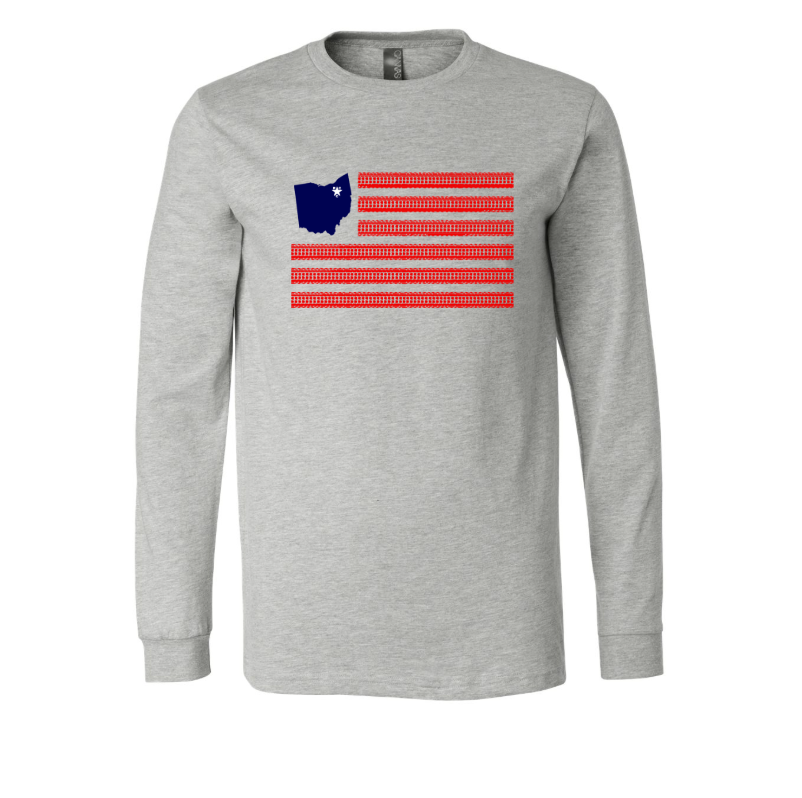 Rubber City Clothing Flag Long Sleeve T-Shirt