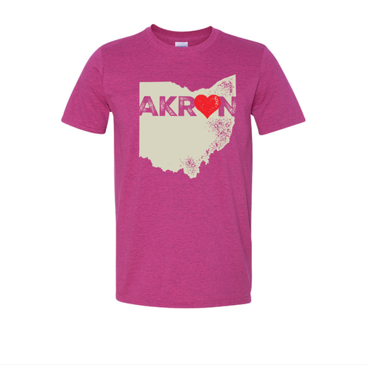 Akron Heart Design T-Shirt